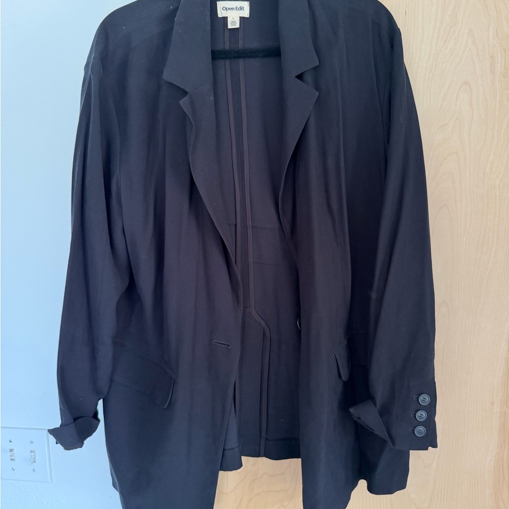 Open Edit Women's Classic Black Blazer